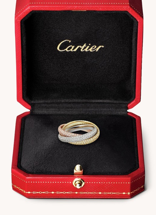 Cartier Trinity ring medium van 18 karaat rosé-, wit-, en geelgoud met diamant CRN4778200  - detail 6 multicolor