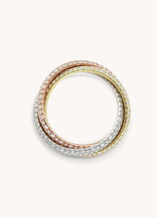 Cartier Trinity ring medium van 18 karaat rosé-, wit-, en geelgoud met diamant CRN4778200  - detail 7 multicolor