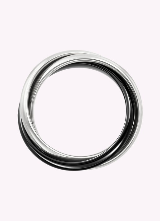 Cartier Trinity ring medium van 18 karaat witgoud CRB4234100  - voorkant 2 witgoud