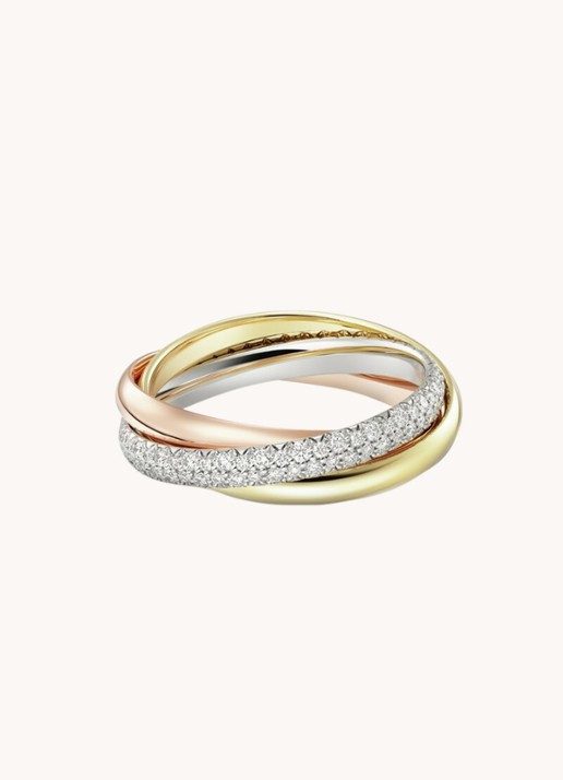 Cartier Trinity ring small van 18 karaat rosé-, wit-, en geelgoud met diamant CRB4235900  - detail 2 multicolor