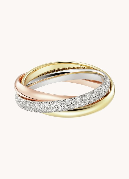Cartier Trinity ring small van 18 karaat rosé-, wit-, en geelgoud met diamant CRB4235900