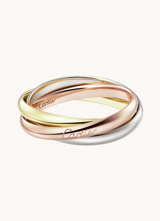 Cartier Trinity ring small van 18 karaat rosé-, wit-, en geelgoud    - voorkant multicolor