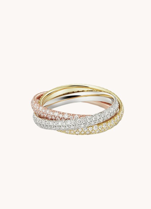 Cartier Trinity ring small van 18 karaat wit-, geel-, en roségoud met diamant CRN4778100  - detail 2 multicolor