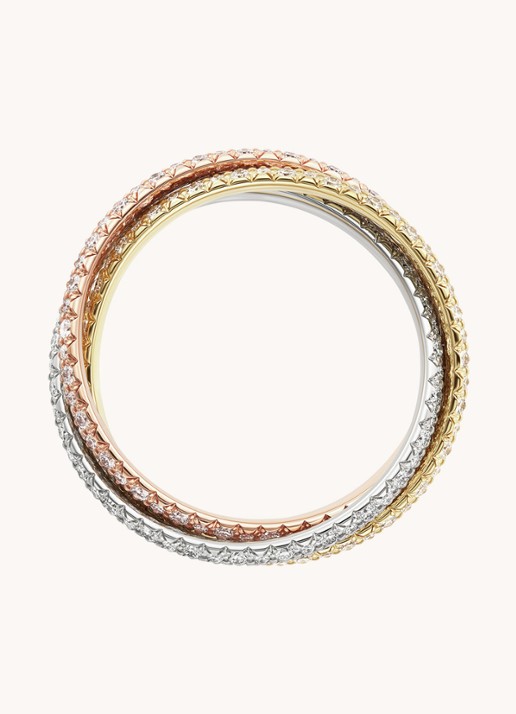 Cartier Trinity ring small van 18 karaat wit-, geel-, en roségoud met diamant CRN4778100  - voorkant 7 multicolor