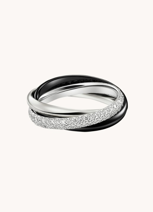 Cartier Trinity ring small van 18 karaat witgoud met diamant CRB4235400 - detail 4 witgoud