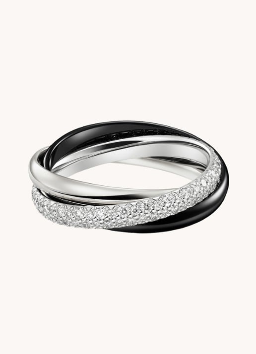 Cartier Trinity ring small van 18 karaat witgoud met diamant CRB4235400