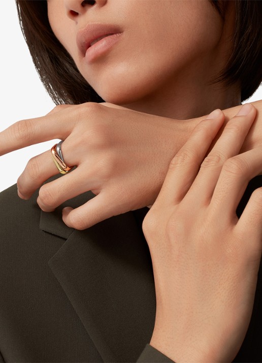 Cartier Trinity ring van 18 karaat rosé-, wit-, en geelgoud CRB42406 - achterkant 6 multicolor