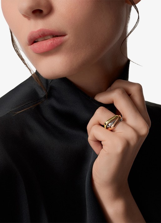 Cartier Trinity ring van 18 karaat rosé-, wit-, en geelgoud CRB42406 - voorkant 8 multicolor