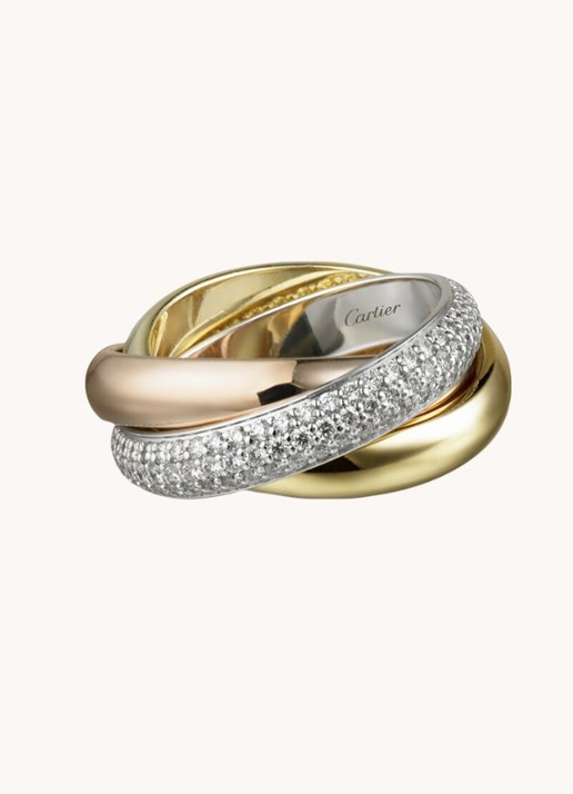 Cartier Trinity ring van 18 karaat wit-, geel- en roségoud met diamant CRB4038900 - detail 3 aluminium