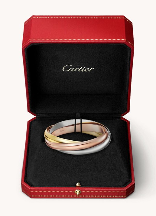 Cartier Trinity XL bangle van 18 karaat geel- rosé - en witgoud CRB6077917 - detail 6 goud