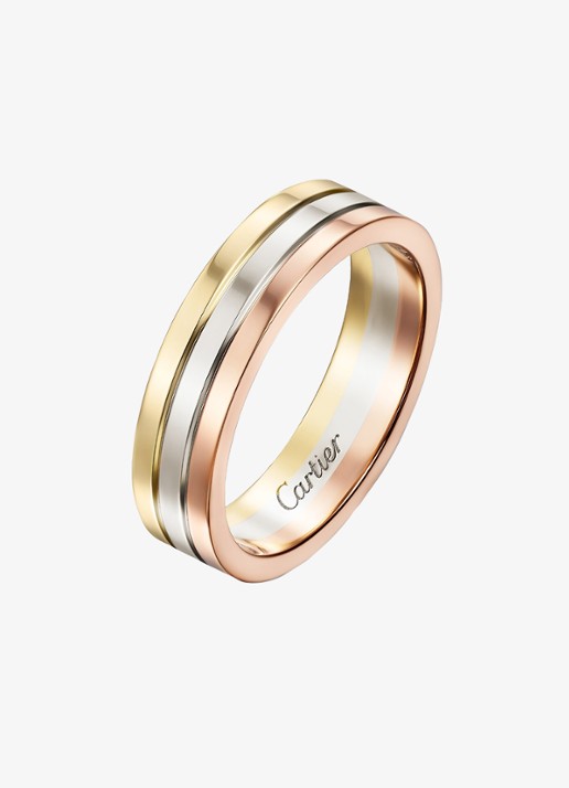 Cartier Vendome Louis Cartier trouwring, van 18 karaat rosé-, wit-, en geelgoud CRB4052100 - achterkant 8 goud