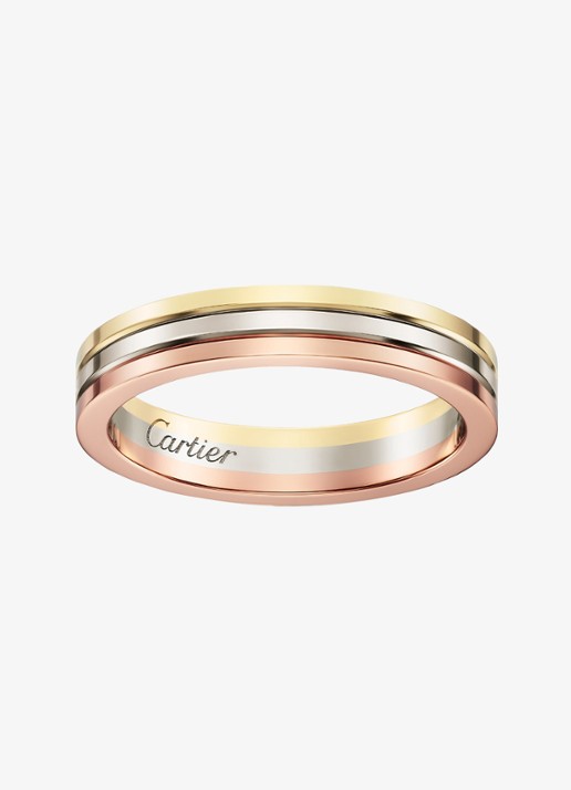 Cartier Vendome Louis Cartier trouwring, van 18 karaat rosé-, wit-, en geelgoud CRB4052200