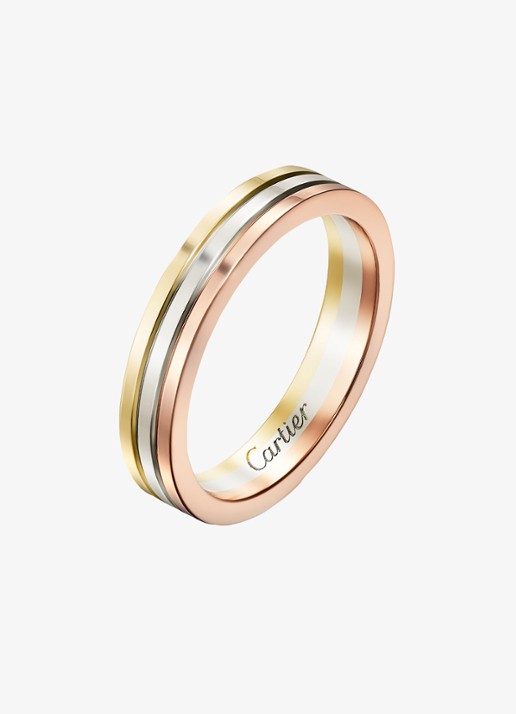 Cartier Vendome Louis Cartier trouwring, van 18 karaat rosé-, wit-, en geelgoud CRB4052200 - voorkant 7 goud