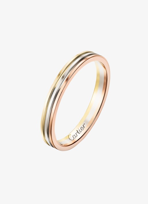 Cartier Vendome Louis Cartier trouwring, van 18 karaat rosé-, wit-, en geelgoud CRB4209900 - achterkant 6 goud