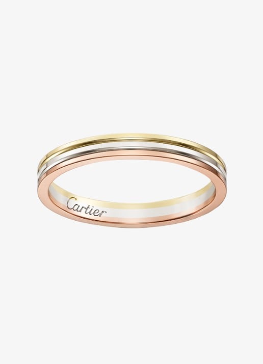 Cartier Vendome Louis Cartier trouwring, van 18 karaat rosé-, wit-, en geelgoud CRB4209900