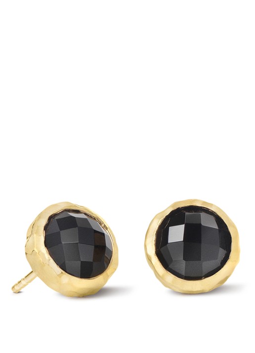Casa Jewelry Amalfi Onyx oorknopjes verguld