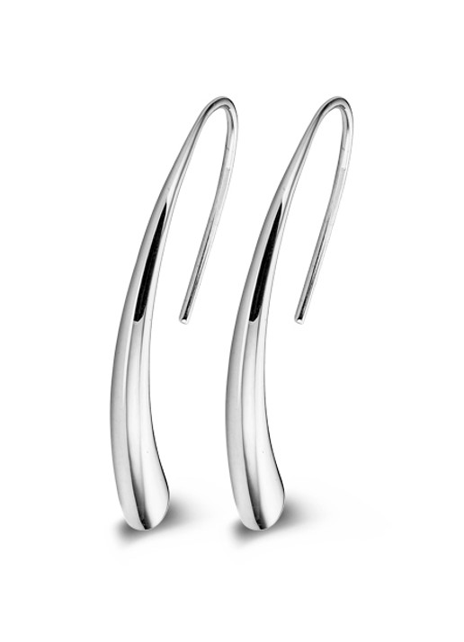 Casa Jewelry Bender S oorhangers van zilver - voorkant zilver