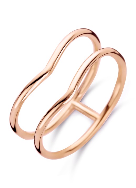 Casa Jewelry Birds ring verguld - voorkant roségoud