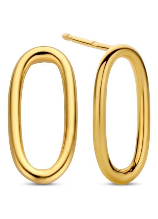 Casa Jewelry Claire oorstekers verguld - voorkant goud