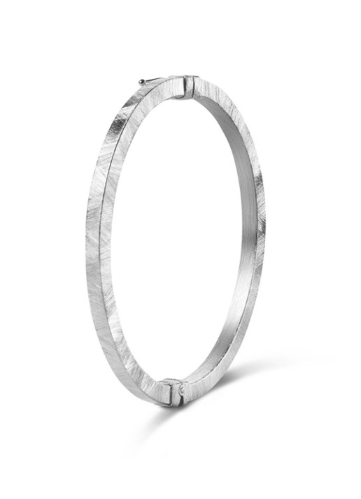 Casa Jewelry Classic Square Satin bangle van zilver