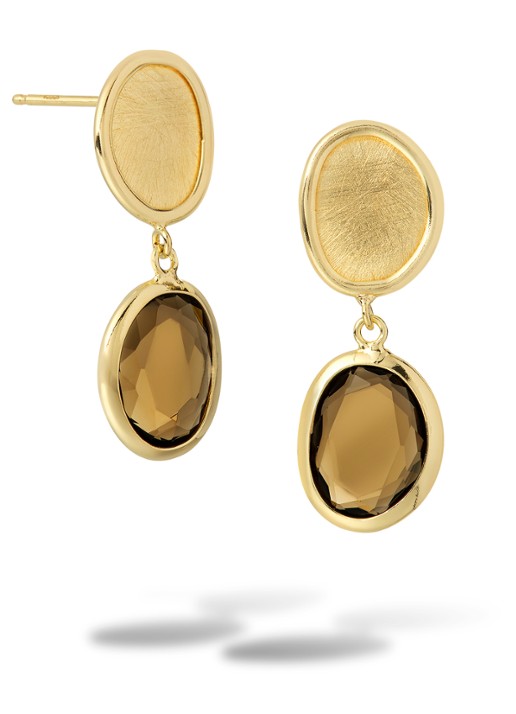 Casa Jewelry Colette oorstekers verguld - voorkant goud