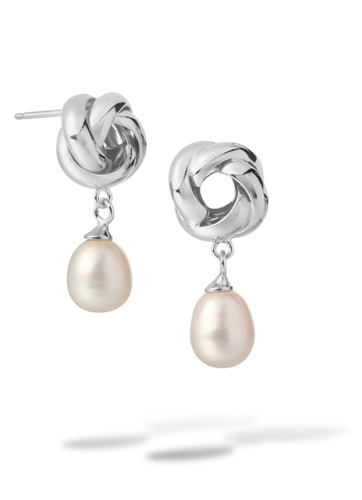 Casa Jewelry Elly oorstekers van zilver - voorkant zilver