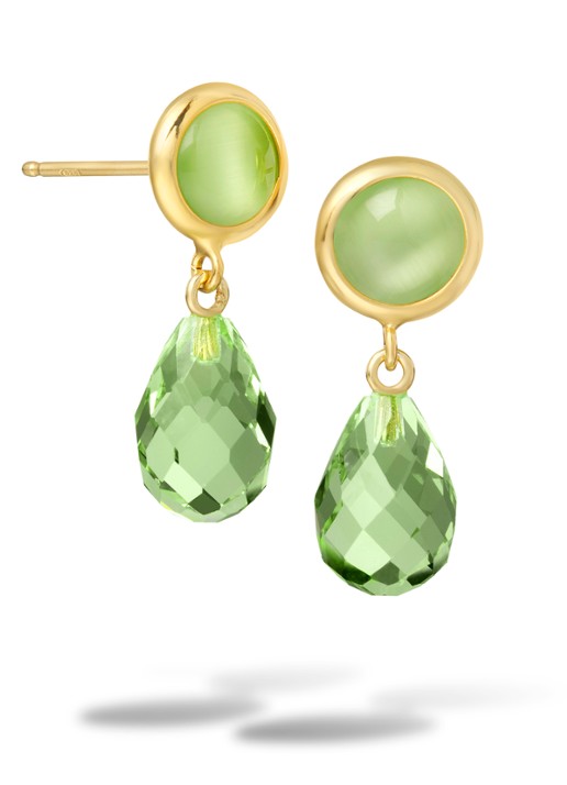 Casa Jewelry Juliette oorstekers verguld - voorkant goud
