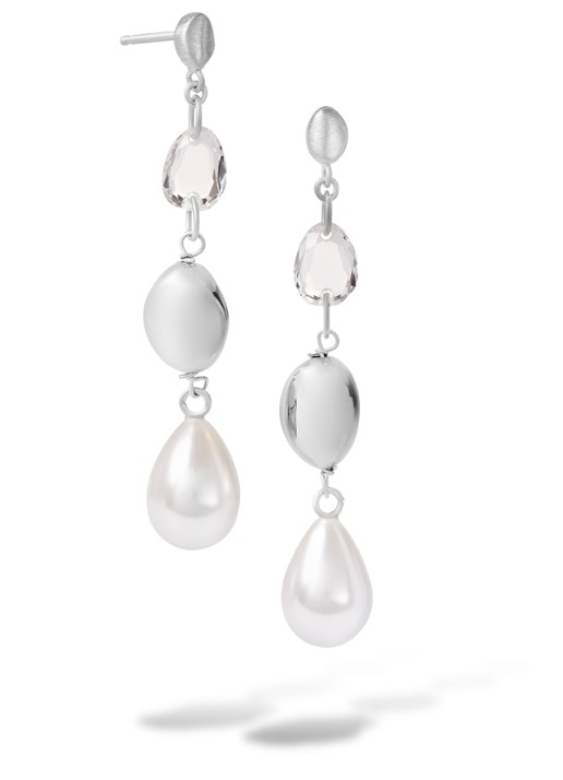 Casa Jewelry Nouveau oorstekers van zilver  - voorkant zilver