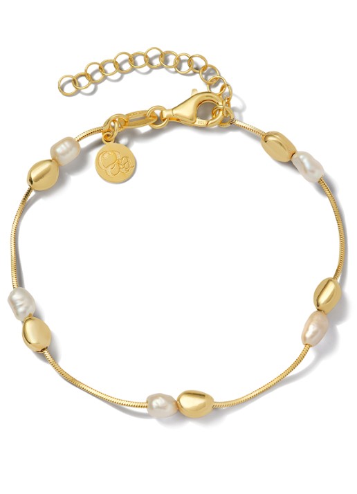 Casa Jewelry Pearly Pebbles Duo armband verguld