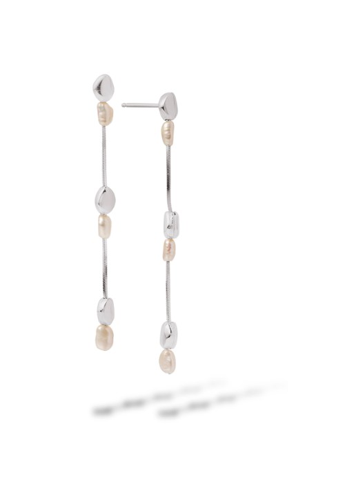 Casa Jewelry Pearly Pebbles Duo oorstekers van zilver