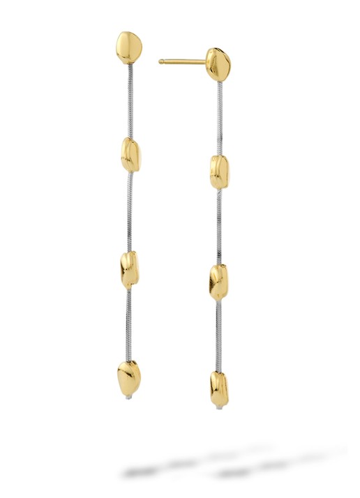 Casa Jewelry Pebbles S Bicolor oorstekers verguld