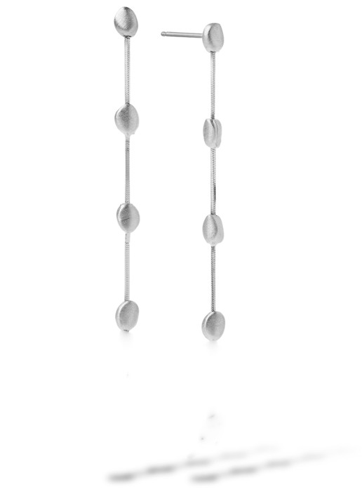 Casa Jewelry Pebbles S Satin oorstekers van zilver