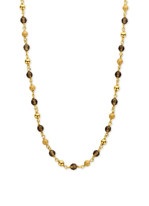 Casa Jewelry Riva Rookkwarts ketting verguld