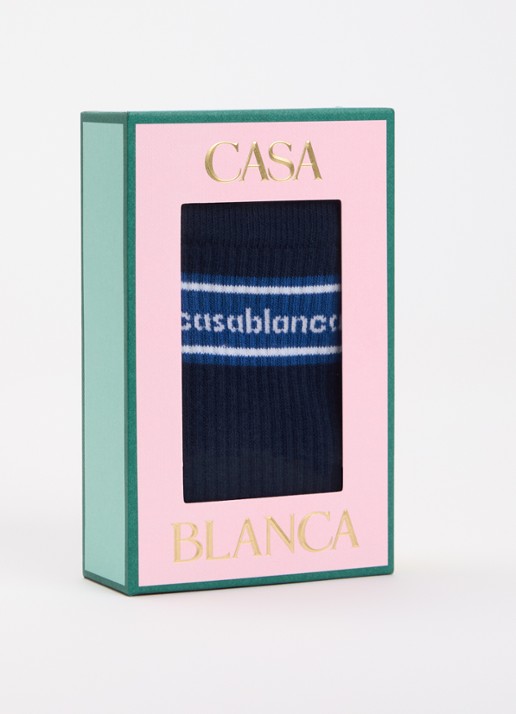 Casablanca Apres Sporty sokken in katoenblend - detail 2 donkerblauw