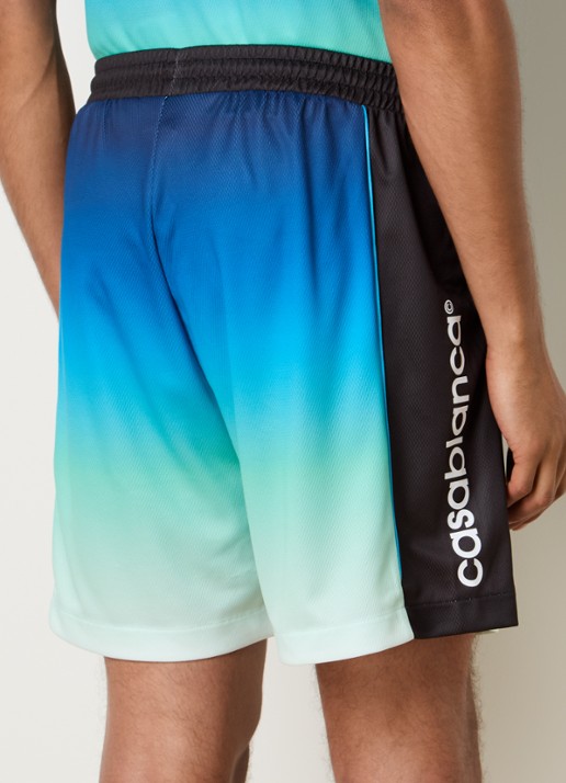 Casablanca Blue Gradient loose fit korte joggingbroek met print - achterkant blauw