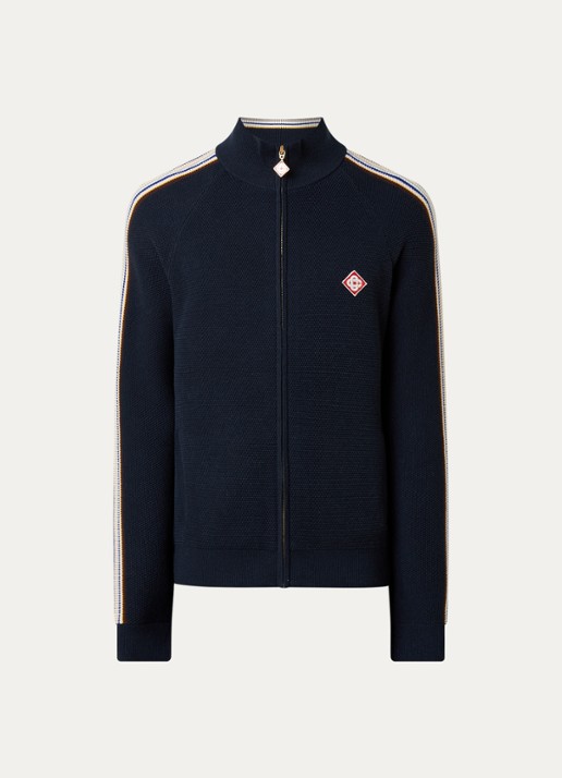 Casablanca Cafe culture fijngebreid vest met logo
