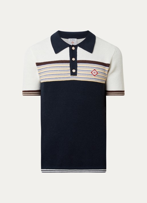 Casablanca Cafe stripe regular fit polo met logo