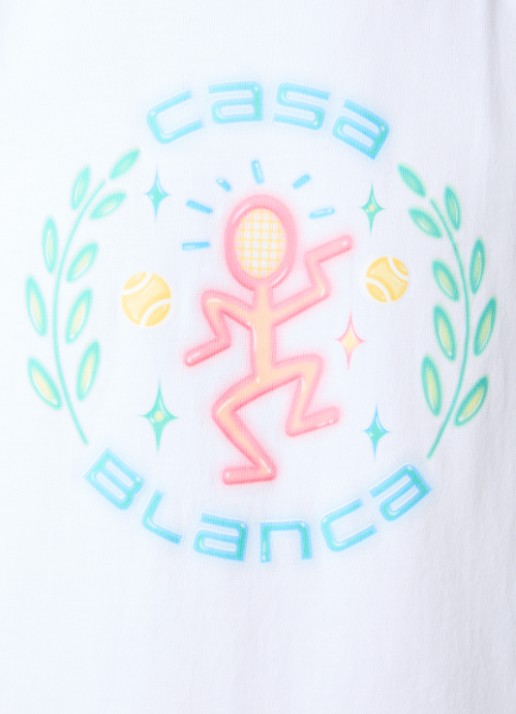Casablanca Dance Joy T-shirt met logoprint - detail 5 gebroken wit