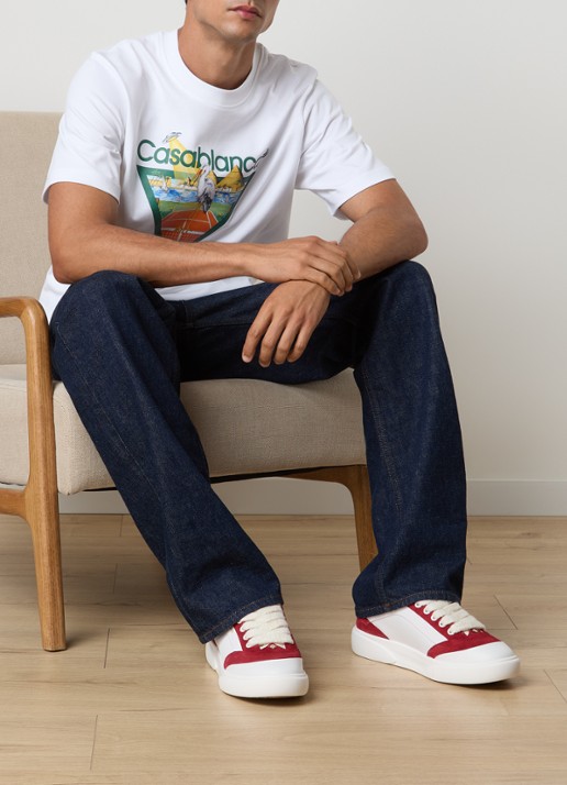 Casablanca Del Mar sneaker met details van suède - voorkant 6 wit