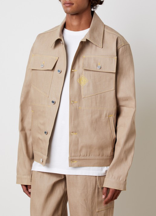Casablanca Desert Canvas regular fit overshirt van canvas met klepzakken