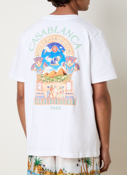 Casablanca Egyptian T-shirt met logo- en backprint