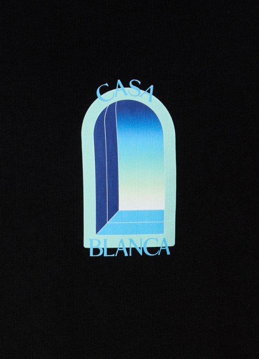 Casablanca Gradient T-shirt met logo- en backprint - detail 5 zwart