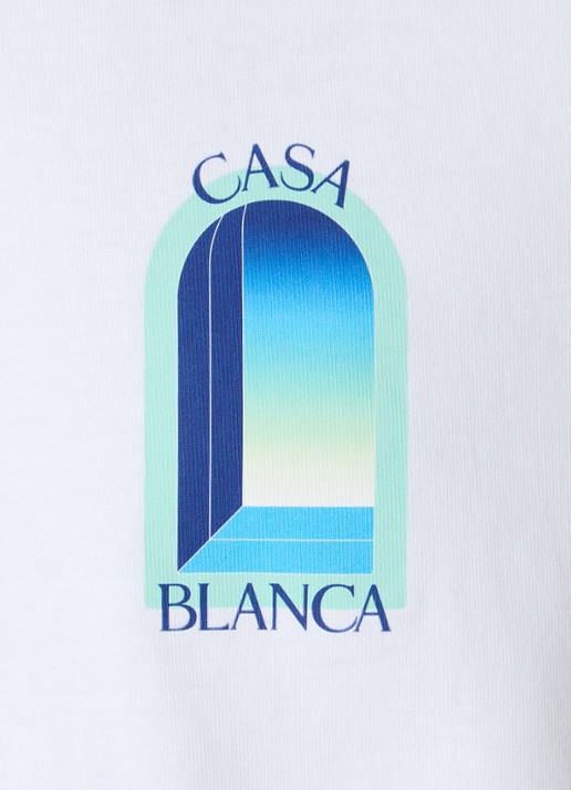 Casablanca Gradient T-shirt met logo- en backprint - detail 5 wit