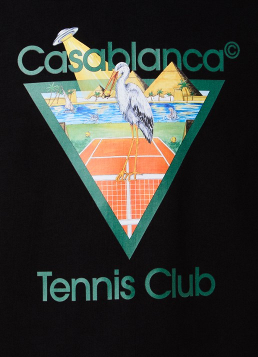 Casablanca Gradient T-shirt met logo- en backprint - detail 4 zwart