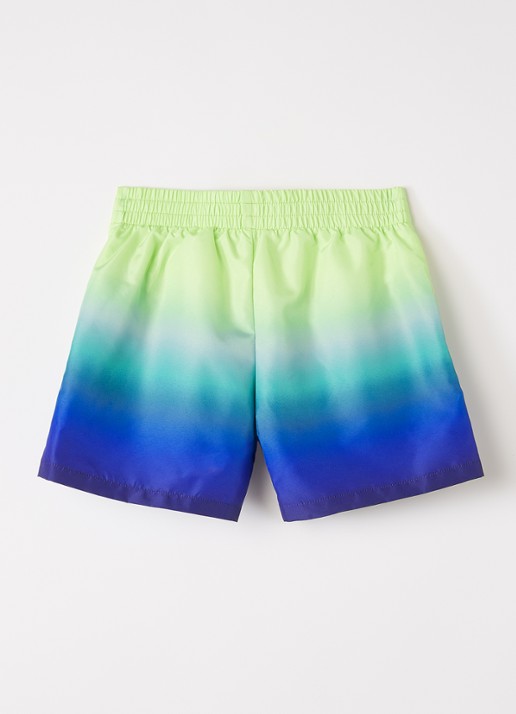 Casablanca Gradient zwemshorts met dip-dye dessin en logo - voorkant 2 turquoise