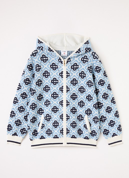 Casablanca Grofgebreid vest met logoborduring