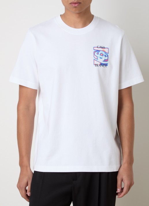 Casablanca Heat Map T-shirt met logo- en backprint - achterkant wit