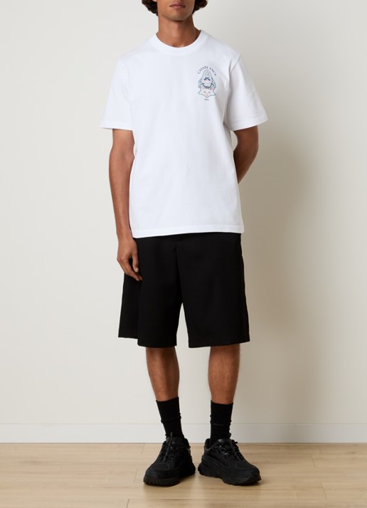 Casablanca Hotel T-shirt met logo- en backprint - voorkant 3 wit