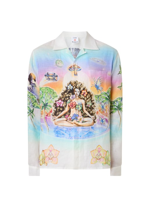 Casablanca Innersense regular fit overhemd met print - voorkant lichtblauw