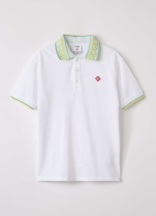 Casablanca Laurel polo van piqué katoen met logoborduring